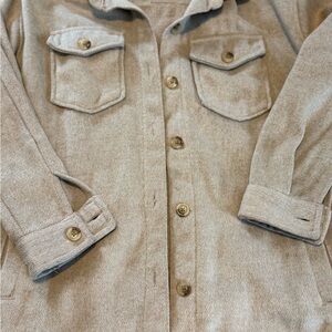 Beige Button-Up shacket